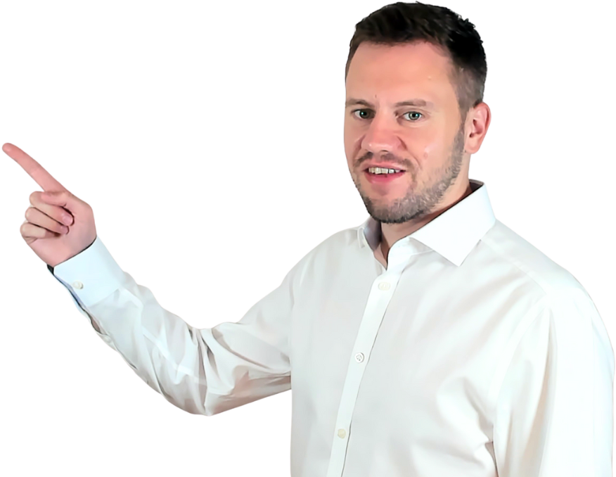 Dan M. Jones pointing